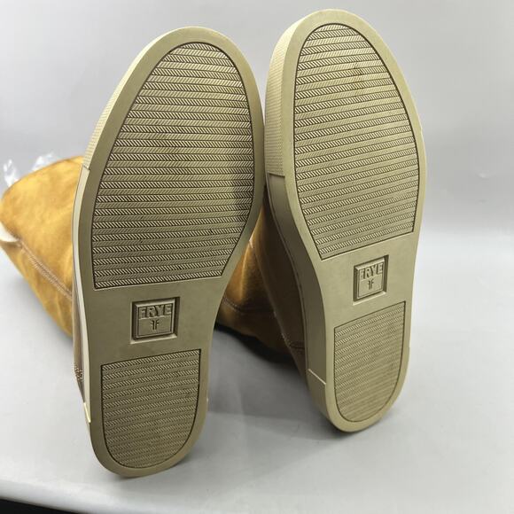 Frye Gemma Tall Shearling Boots Women Size 6.5 Brown Mid Calf 12" Comfort Shoes - Picture 6 of 9